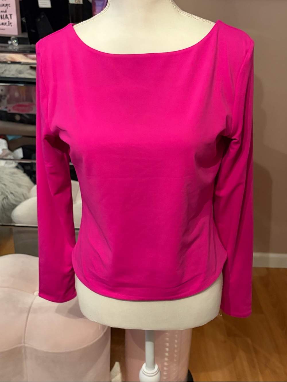 Express Pink and Purple Body Contour High Compression Reversible Scoop Neck Sz L - Picture 7 of 13